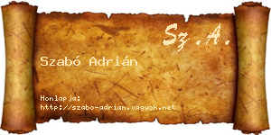 Szabó Adrián névjegykártya